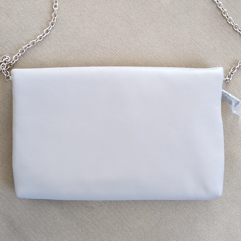 Kelly & Katie Beige Chain Clutch